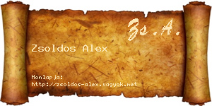 Zsoldos Alex névjegykártya